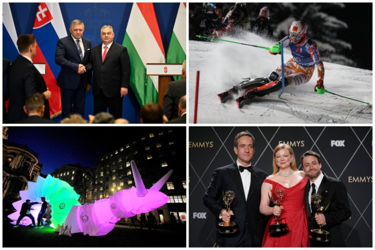 Top foto dňa (16. január 2024): Fico v Maďarsku, Vlhová vo Flachau, ceny Primetime Emmy aj obrí slimák v Londýne