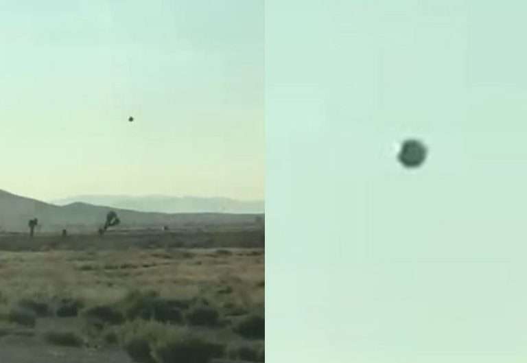 Čierna guľa UFO bola natočená neďaleko vojenského letiska v Kalifornii